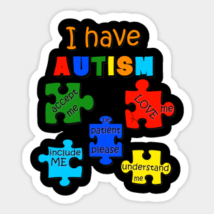 Autism Puzzles Awareness Rainbow Sticker